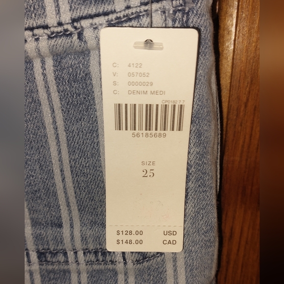Anthropologie Pilcro Acid Washed High Rise Striped Jeans Size 25 - Picture 9 of 9